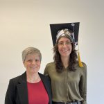 Tatjana Scheffler & Hannah Seemann, looking very happy. Hannah is wearing a PhD cap